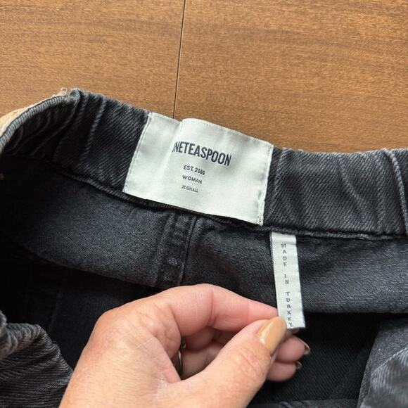 One Teaspoon | Women’s Shabbies Drawstring Boyfriend Worn Black Jeans Denim Pant - Picture 10 of 11